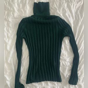 ASOS Ribbed Dark Green Turtle Neck